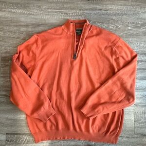 Eddie Bauer Cotton Cashmere Quarter Zip Sweater Orange Women’s XXL